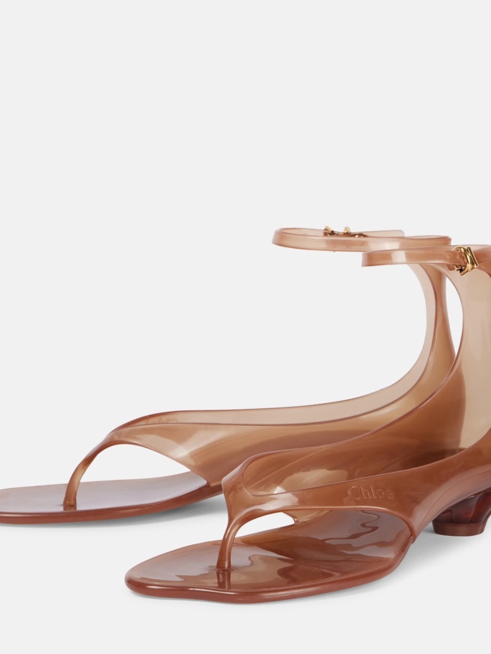 Chloé Jelly Thong Sandals – Nude Blush, Ankle Strap, IT 40